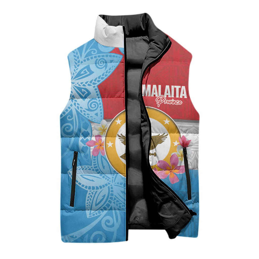 Personalised Malaita Province Day Sleeveless Puffer Jacket Solomon Islands Maramapaina Flag Color LT14 - Polynesian Pride