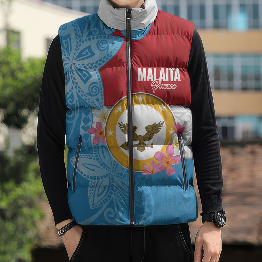 Personalised Malaita Province Day Sleeveless Puffer Jacket Solomon Islands Maramapaina Flag Color LT14 - Polynesian Pride