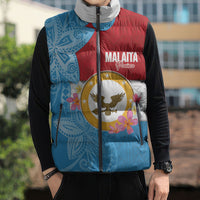 Personalised Malaita Province Day Sleeveless Puffer Jacket Solomon Islands Maramapaina Flag Color LT14 - Polynesian Pride