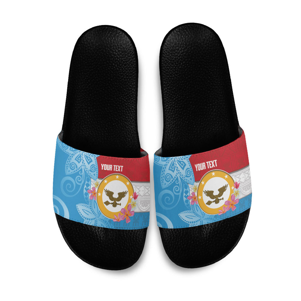 Personalised Malaita Province Day Slide Sandals Solomon Islands Maramapaina Flag Color LT14 Blue - Polynesian Pride