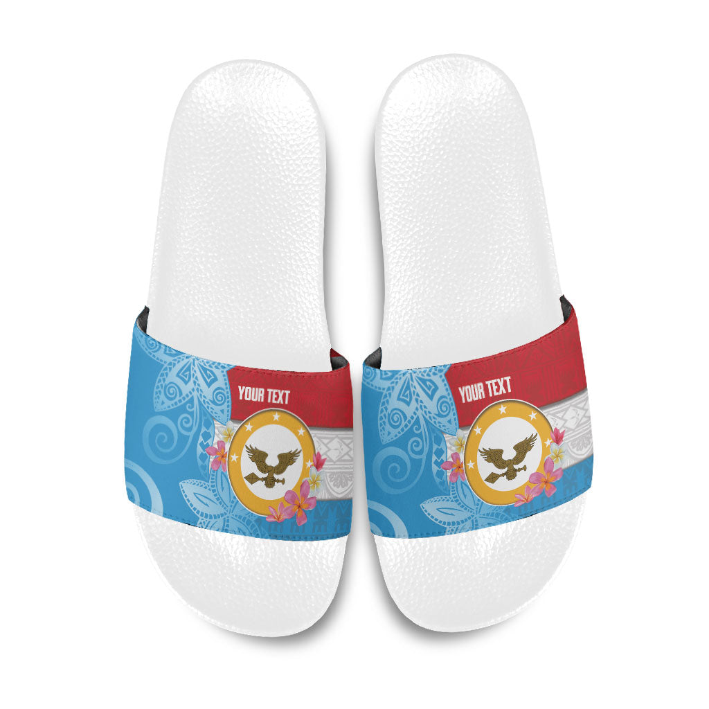 Personalised Malaita Province Day Slide Sandals Solomon Islands Maramapaina Flag Color LT14 Blue - Polynesian Pride