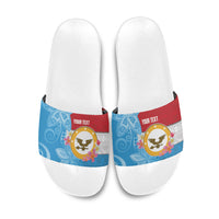 Personalised Malaita Province Day Slide Sandals Solomon Islands Maramapaina Flag Color LT14 Blue - Polynesian Pride