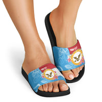 Personalised Malaita Province Day Slide Sandals Solomon Islands Maramapaina Flag Color LT14 - Polynesian Pride