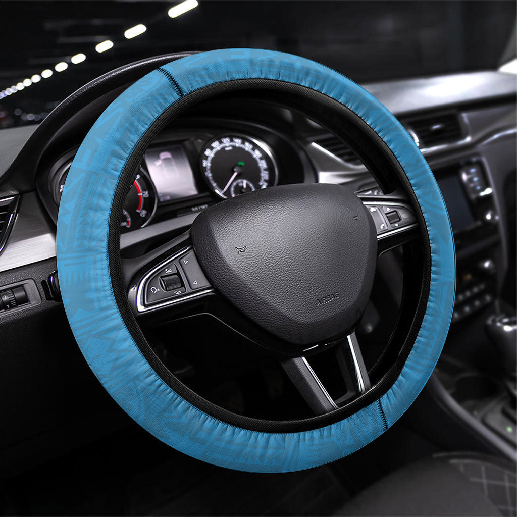 Malaita Province Day Steering Wheel Cover Solomon Islands Maramapaina Flag Color LT14 Universal Fit Blue - Polynesian Pride