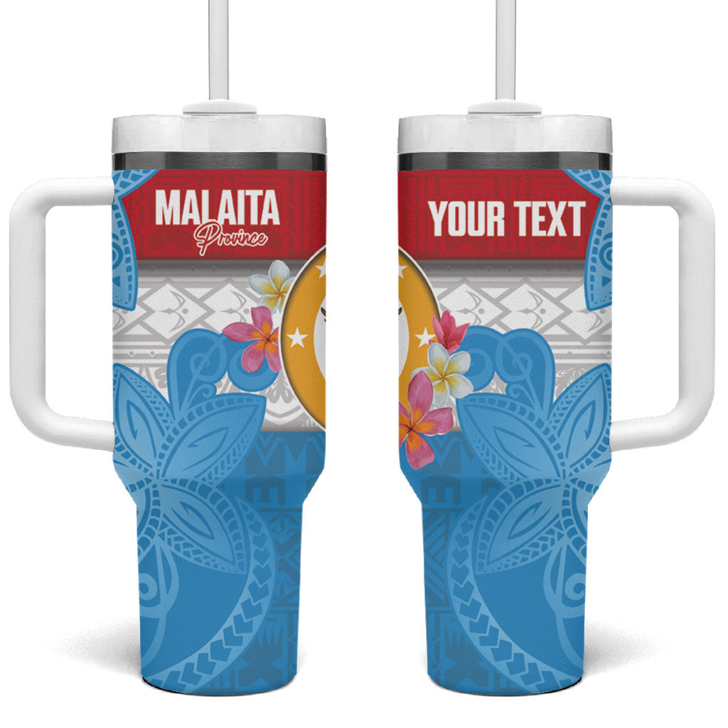 Personalised Malaita Province Day Tumbler With Handle Solomon Islands Maramapaina Flag Color LT14 One Size: 40 oz Blue - Polynesian Pride
