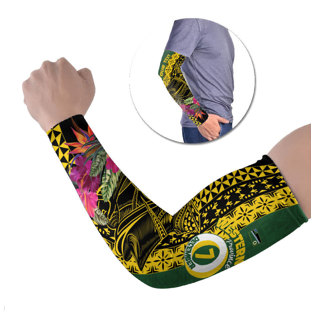 Personalised Western Province Day Arm Sleeves Wes Provins Nguzunguzu Symbol LT14 Set of 2 Green - Polynesian Pride