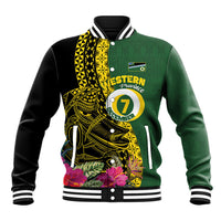 Personalised Western Province Day Baseball Jacket Wes Provins Nguzunguzu Symbol LT14 Unisex Green - Polynesian Pride