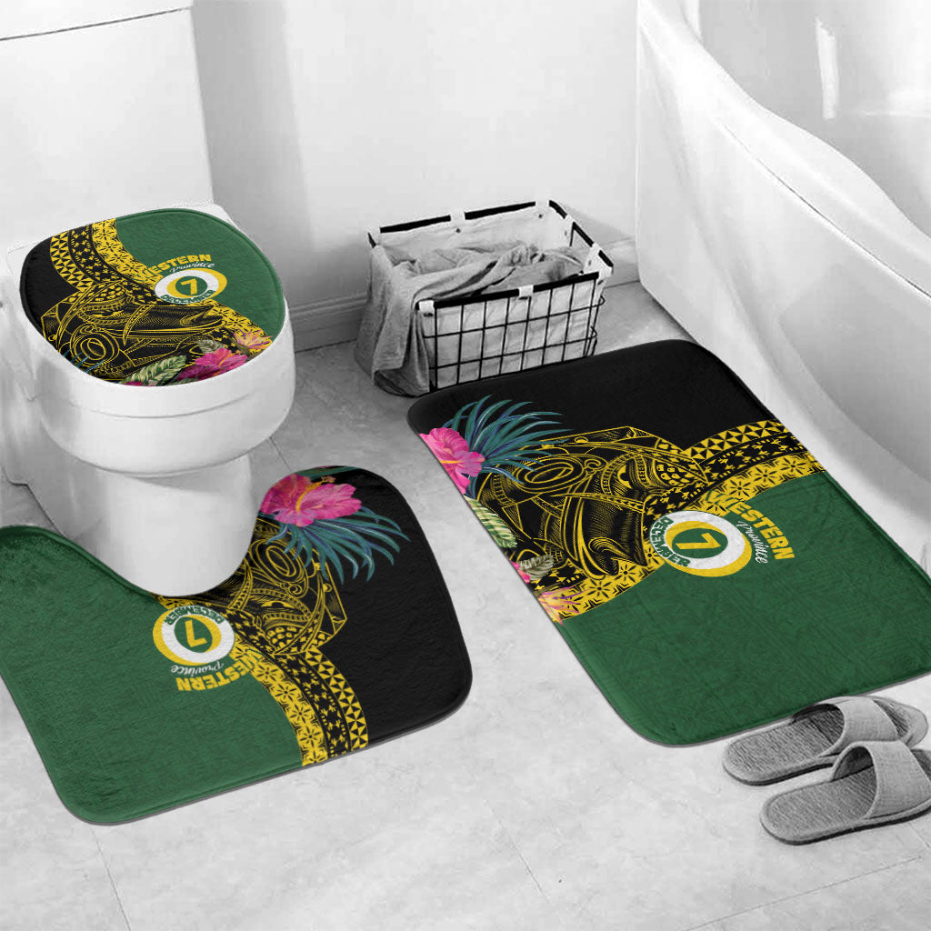 Western Province Day Bathroom Set Wes Provins Nguzunguzu Symbol LT14 Mat Set Only (3 pcs) One Size Green - Polynesian Pride