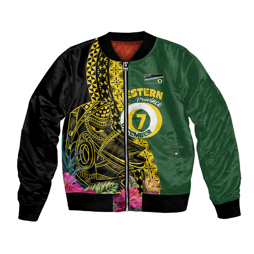 Personalised Western Province Day Bomber Jacket Wes Provins Nguzunguzu Symbol LT14 Unisex Green - Polynesian Pride