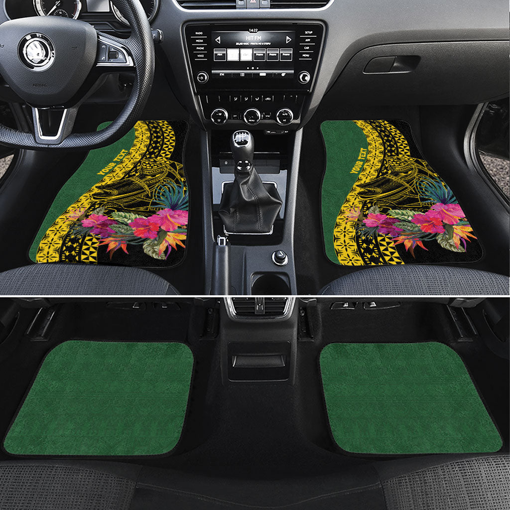 Personalised Western Province Day Car Mats Wes Provins Nguzunguzu Symbol LT14 Set 4pcs Green - Polynesian Pride