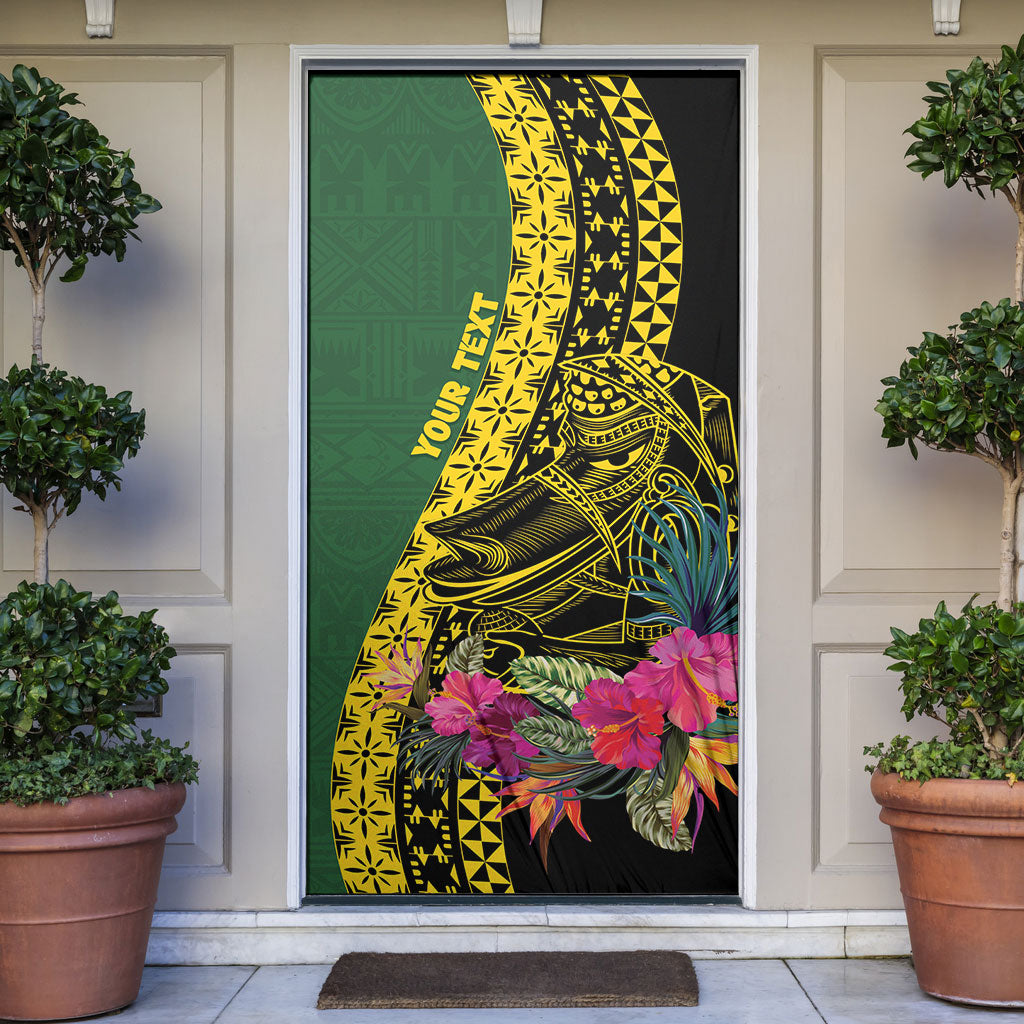 Personalised Western Province Day Door Cover Wes Provins Nguzunguzu Symbol LT14 Green - Polynesian Pride