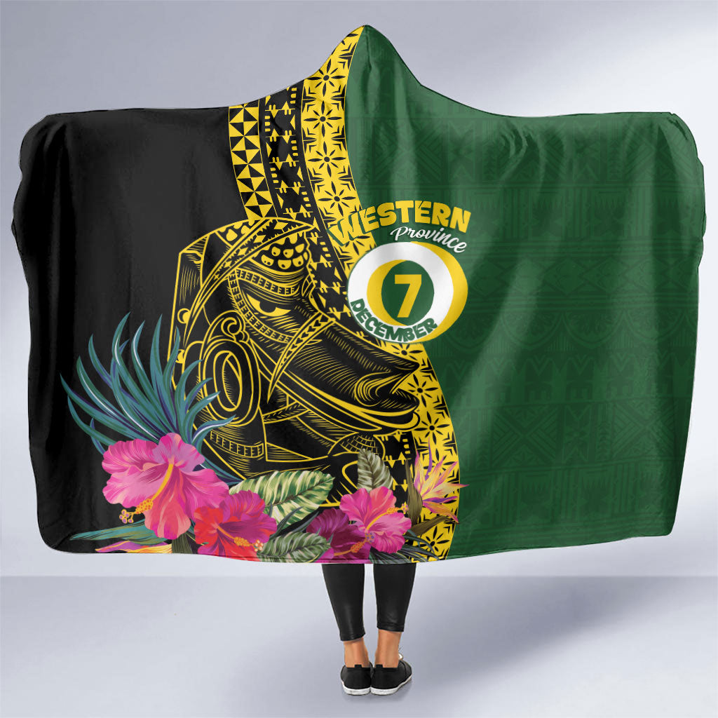 Western Province Day Hooded Blanket Wes Provins Nguzunguzu Symbol LT14 One Size Green - Polynesian Pride