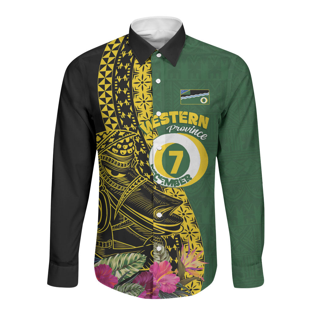 Personalised Western Province Day Long Sleeve Button Shirt Wes Provins Nguzunguzu Symbol LT14 Unisex Green - Polynesian Pride