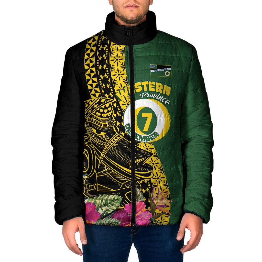 Personalised Western Province Day Padded Jacket Wes Provins Nguzunguzu Symbol LT14 Men Green - Polynesian Pride