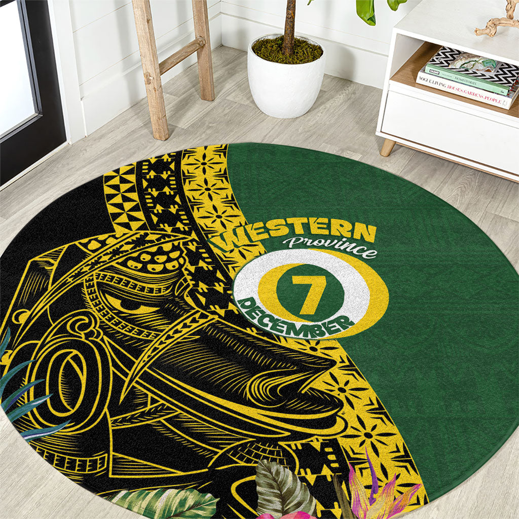 Western Province Day Round Carpet Wes Provins Nguzunguzu Symbol LT14 Green - Polynesian Pride