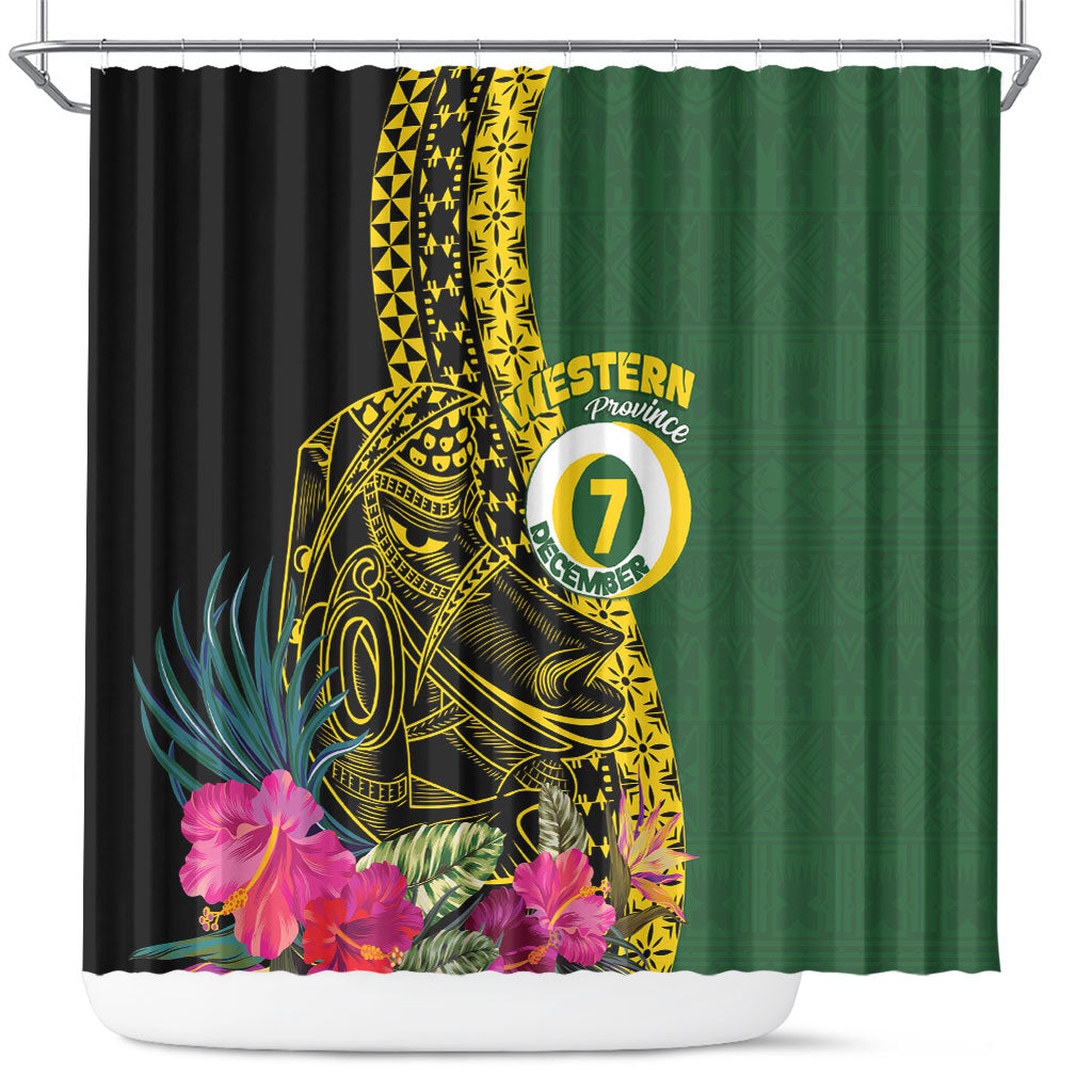 Western Province Day Shower Curtain Wes Provins Nguzunguzu Symbol LT14 Green - Polynesian Pride