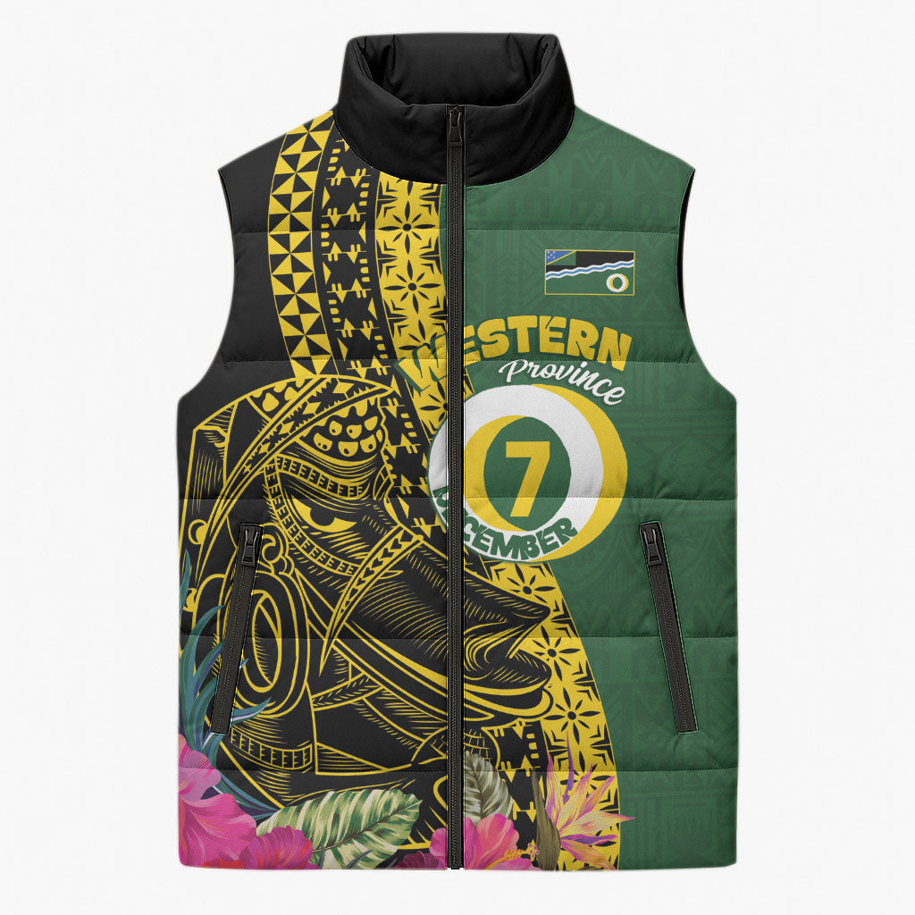 Personalised Western Province Day Sleeveless Puffer Jacket Wes Provins Nguzunguzu Symbol LT14 Unisex Green - Polynesian Pride