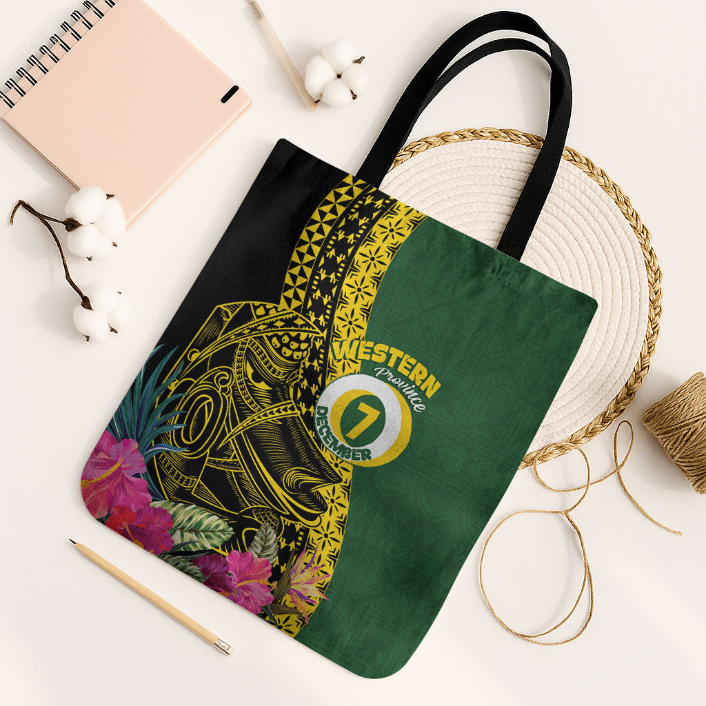 Western Province Day Tote Bag Wes Provins Nguzunguzu Symbol LT14 Black Strap One Size Green - Polynesian Pride