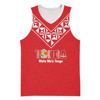 Mate Maa Tonga Rugby Custom Basketball Jersey 2026 Tongan Ngatu Pattern Red LT14 Unisex Red - Polynesian Pride