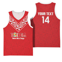 Mate Maa Tonga Rugby Custom Basketball Jersey 2026 Tongan Ngatu Pattern Red LT14 - Polynesian Pride