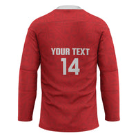 Mate Maa Tonga Rugby Custom Hockey Jersey 2026 Tongan Ngatu Pattern Red LT14 - Polynesian Pride