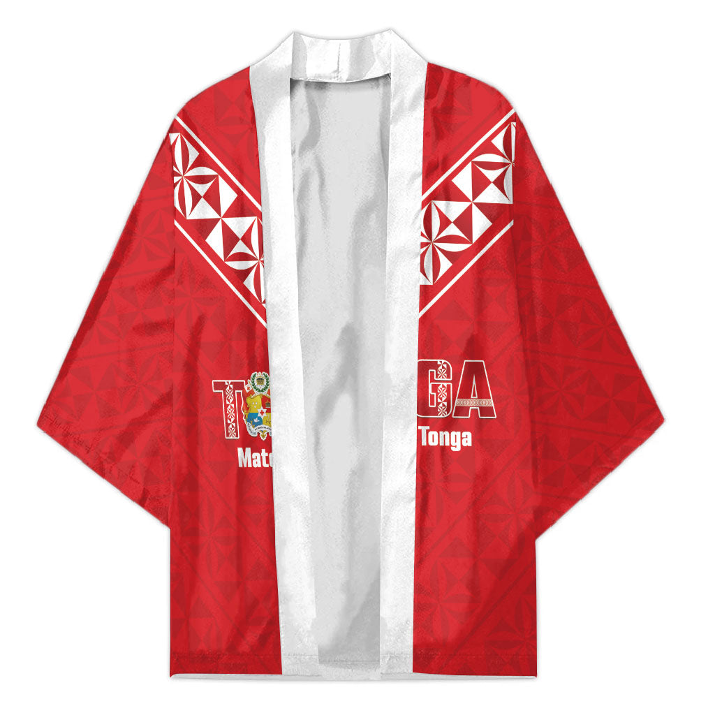 Mate Maa Tonga Rugby Custom Kimono 2026 Tongan Ngatu Pattern Red LT14 Unisex Red - Polynesian Pride