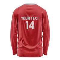 Mate Maa Tonga Rugby Custom Long Sleeve Shirt 2026 Tongan Ngatu Pattern Red LT14 - Polynesian Pride