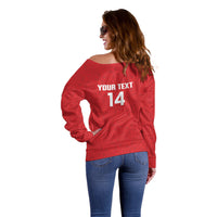 Mate Maa Tonga Rugby Custom Off Shoulder Sweater 2026 Tongan Ngatu Pattern Red LT14 - Polynesian Pride