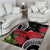 Personalized Mele Kalikimaka Hawaii Area Rug I'iwi Bird With Ohia Lehua - Black Color