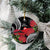 Personalized Mele Kalikimaka Hawaii Ceramic Ornament I'iwi Bird With Ohia Lehua - Black Color