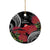 Personalized Mele Kalikimaka Hawaii Ceramic Ornament I'iwi Bird With Ohia Lehua - Black Color