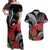 Personalized Mele Kalikimaka Hawaii Couples Matching Off Shoulder Maxi Dress and Hawaiian Shirt I'iwi Bird With Ohia Lehua - Black Color