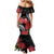 Personalized Mele Kalikimaka Hawaii Family Matching Mermaid Dress and Hawaiian Shirt I'iwi Bird With Ohia Lehua - Black Color