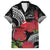 Personalized Mele Kalikimaka Hawaii Family Matching Puletasi and Hawaiian Shirt I'iwi Bird With Ohia Lehua - Black Color
