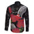 Personalized Mele Kalikimaka Hawaii Family Matching Puletasi and Hawaiian Shirt I'iwi Bird With Ohia Lehua - Black Color