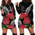 Personalized Mele Kalikimaka Hawaii Hoodie Dress I'iwi Bird With Ohia Lehua - Black Color