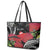 Personalized Mele Kalikimaka Hawaii Leather Tote Bag I'iwi Bird With Ohia Lehua - Black Color