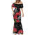 Personalized Mele Kalikimaka Hawaii Mermaid Dress I'iwi Bird With Ohia Lehua - Black Color