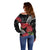 Personalized Mele Kalikimaka Hawaii Off Shoulder Sweater I'iwi Bird With Ohia Lehua - Black Color