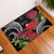 Personalized Mele Kalikimaka Hawaii Rubber Doormat I'iwi Bird With Ohia Lehua - Black Color