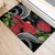 Personalized Mele Kalikimaka Hawaii Rubber Doormat I'iwi Bird With Ohia Lehua - Black Color