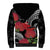 Personalized Mele Kalikimaka Hawaii Sherpa Hoodie I'iwi Bird With Ohia Lehua - Black Color