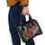 Personalized Mele Kalikimaka Hawaii Shoulder Handbag I'iwi Bird With Ohia Lehua - Black Color