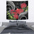 Personalized Mele Kalikimaka Hawaii Tapestry I'iwi Bird With Ohia Lehua - Black Color