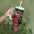 Personalized Mele Kalikimaka Hawaii Tumbler With Handle I'iwi Bird With Ohia Lehua - Black Color