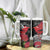 Personalized Mele Kalikimaka Hawaii Tumbler With Handle I'iwi Bird With Ohia Lehua - Black Color