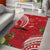 Personalized Mele Kalikimaka Hawaii Area Rug I'iwi Bird With Ohia Lehua - Red Color