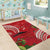 Personalized Mele Kalikimaka Hawaii Area Rug I'iwi Bird With Ohia Lehua - Red Color