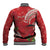 Personalized Mele Kalikimaka Hawaii Baseball Jacket I'iwi Bird With Ohia Lehua - Red Color