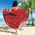 Personalized Mele Kalikimaka Hawaii Beach Blanket I'iwi Bird With Ohia Lehua - Red Color